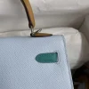 Hermes Kelly 25 Bag In Turquoise Epsom Leather For Women 25cm/10in
