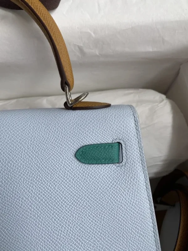 Hermes Kelly 25 Bag In Turquoise Epsom Leather For Women 25cm/10in