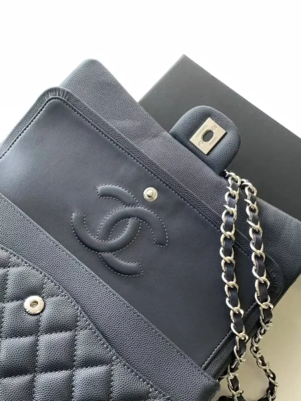 90d4bc7c-a9e3d6328345.webp Chanel Classic Flap Bag 25 cm Navy Blue Silver-Tone Hardware A01112, Designer Handbag, Women’s Purse, Designer Handbags, Women’s Purse, luxury bags, Chanel bags