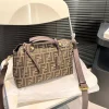 95-7-885b4d8e53a0.webp Fendi By The Way Soft Medium Brown Ff Jacquard Fabric Bag 27Cm