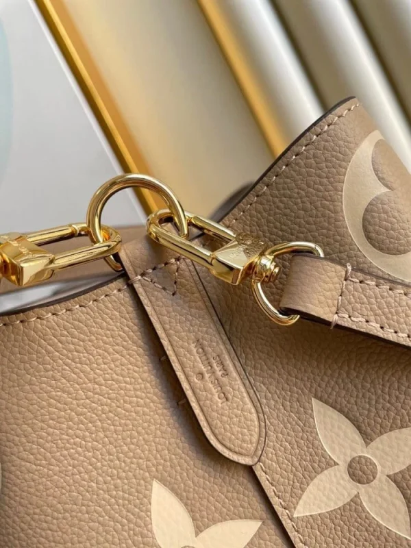 Louis Vuitton Nono Mm Bicolor Monogram Empreinte Leather Women Handbags Dove/Cream 26cm/ 10.2in, Designer Handbags, Womens Purse, luxury bags
