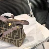 97-7-62e769bc28cd.webp Fendi By The Way Soft Medium Brown Ff Jacquard Fabric Bag 27Cm