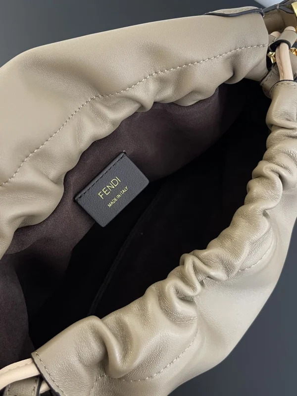 Fendi Mamma Baguette Medium Dove Grey Nappa Leather Bag 26.5cm