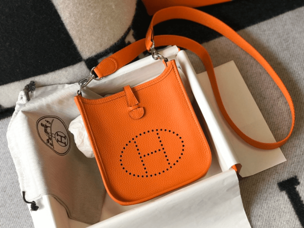 9bc474d5-a3be4a6c5148.webp Hermes Evelyne 16 Amazone Bag Orange With Silver Toned Hardware 18cm
