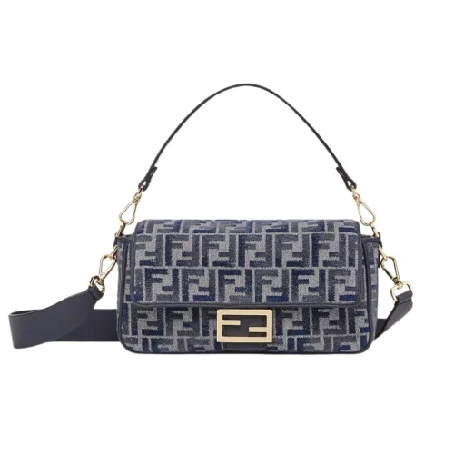 Anh-thumbnail-10-9028bbed1dbd.webp Fendi Baguette Ff Chenille Bag Dark Blue 27Cm
