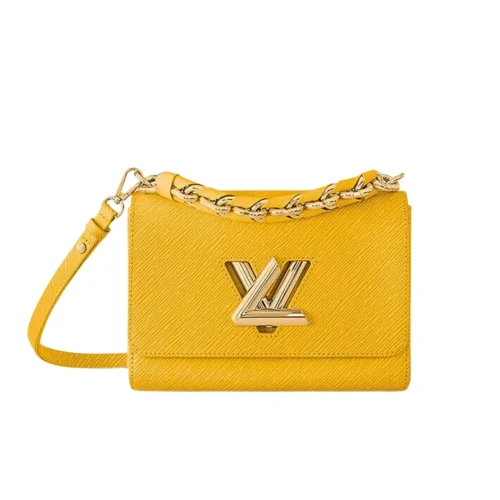 Louis Vuitton Twist Mm Cowhide Leather Handbag Sunflower Yellow 23Cm, Designer Handbags, Womens Purse, luxury bags