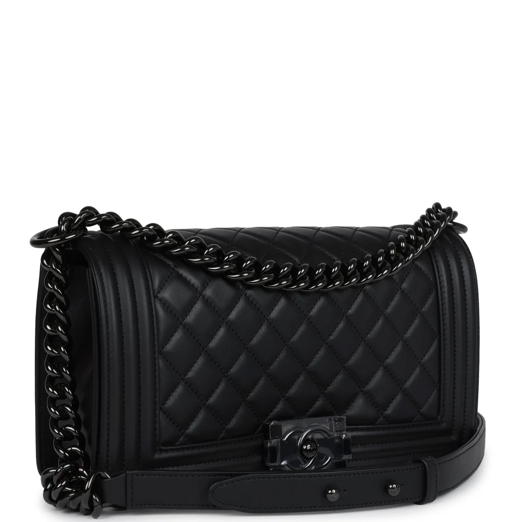 Medium Boy Bag SO Black Calfskin Black Hardware - view 2