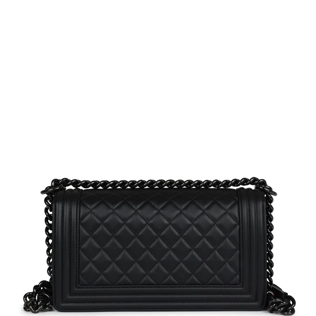 Medium Boy Bag SO Black Calfskin Black Hardware - view 3