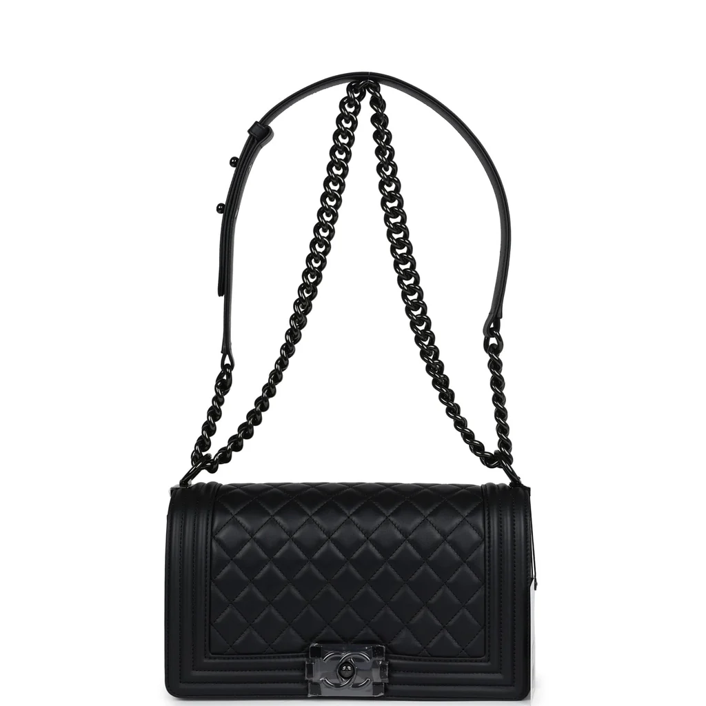 Medium Boy Bag SO Black Calfskin Black Hardware - view 6