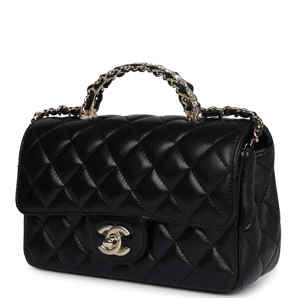 Mini Rectangular Crystal Top Handle Flap Bag - view 2