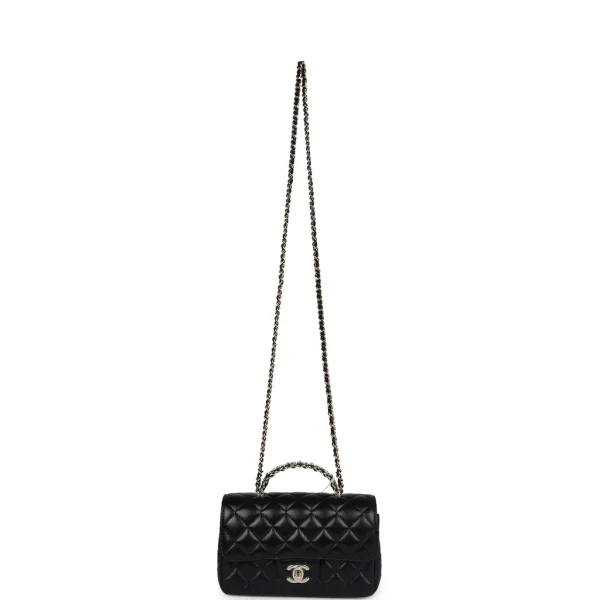 Mini Rectangular Crystal Top Handle Flap Bag
