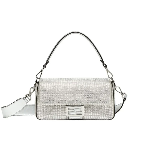 CDSB01-4-133c97fb82f4.webp Fendi Baguette Silver Crystal Trim 25Cm