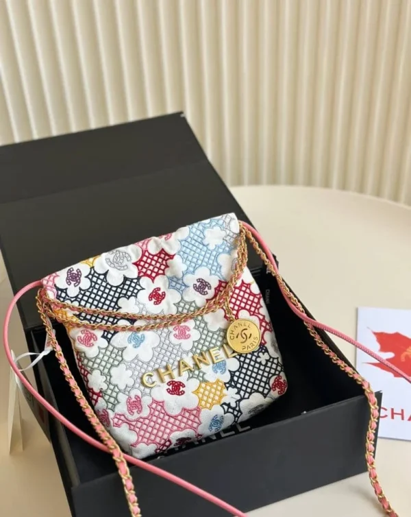 CNB1-1-2-cb8b4c016165.webp Chanel 22 Mini Handbag Lace Patchwork 20Cm/7.9in, Designer Handbags, Women’s Purse, luxury bags, Chanel bags