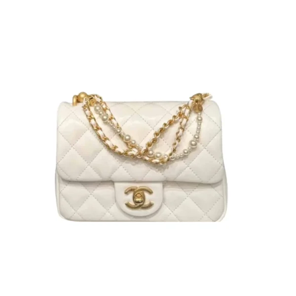 CNB1-6-04c199520be1.webp Chanel Mini Flap Bag White 17Cm/6.7in As4385, Designer Handbags, Women’s Purse, luxury bags, Chanel bags