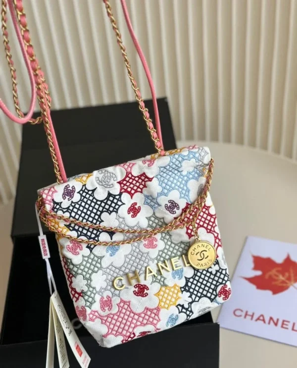 CNB2-1-1-68f25dee21d6.webp Chanel 22 Mini Handbag Lace Patchwork 20Cm/7.9in, Designer Handbags, Women’s Purse, luxury bags, Chanel bags