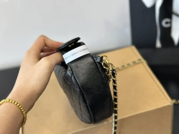 Chanel Pouch Grained Shiny Calfskin Black 17Cm/6.7in Ap3943 B16288 94305, Designer Handbags, Women’s Purse, luxury bags, Chanel bags