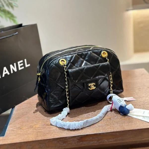 CNBC3-aff257b8ec59.webp Chanel Maxi Bowling Shoulder Bag With Chain In Black 28Cm, Designer Handbags, Women’s Purse, luxury bags, Chanel bags