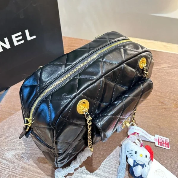 CNBC5-6df805a835a8.webp Chanel Maxi Bowling Shoulder Bag With Chain In Black 28Cm, Designer Handbags, Women’s Purse, luxury bags, Chanel bags