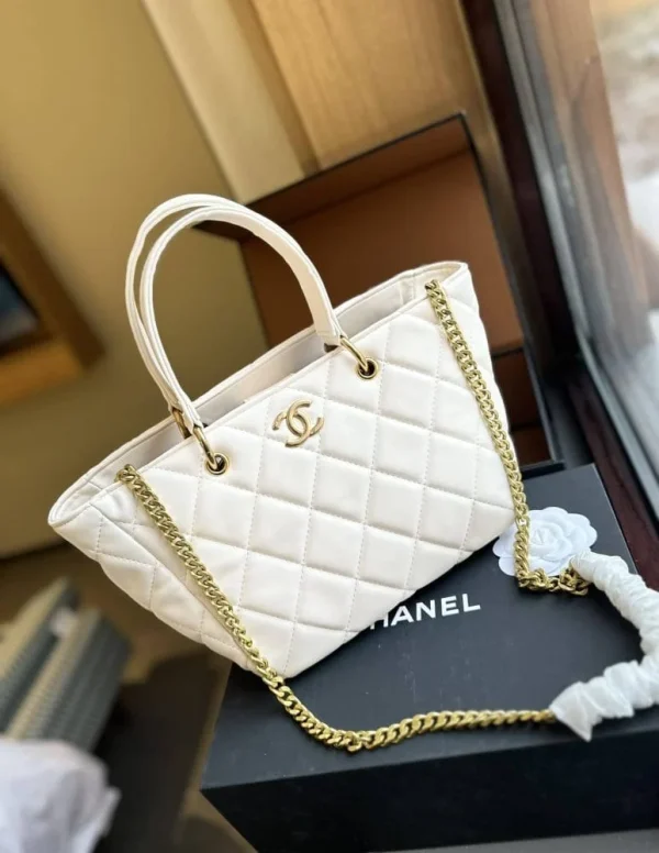 CNBW1-2-cb13d392d8de.webp Chanel Small Shopping Bag White 25Cm As4188, Designer Handbags, Women’s Purse, luxury bags, Chanel bags
