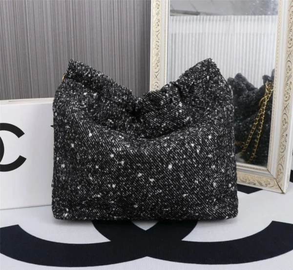 CNDG8-f449cc9b4fcd.webp Chanel 22 Handbag Denim Gold And Dark Gray 40Cm/15.7in, Designer Handbags, Women’s Purse, luxury bags, Chanel bags