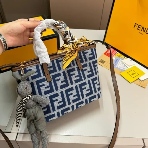FDB-1-3-6b6830c5cdda.webp Fendi Mini Roll Ff Jacquard Mini Bag Midnight Blue 18Cm