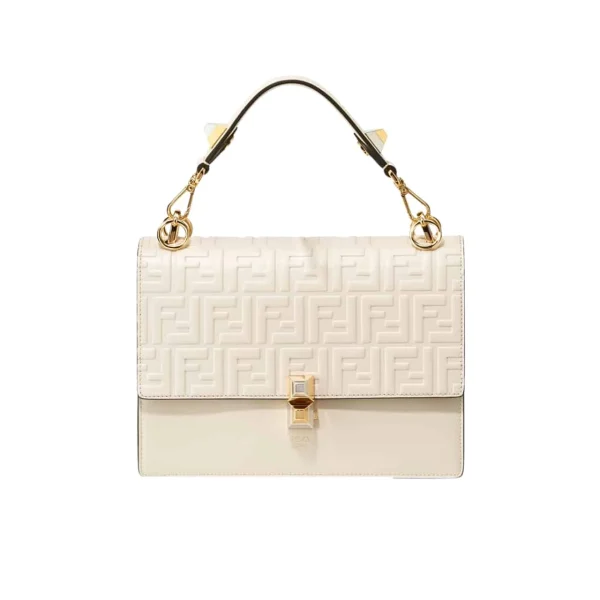 Fendi Logo Embossed Kan I White 24Cm