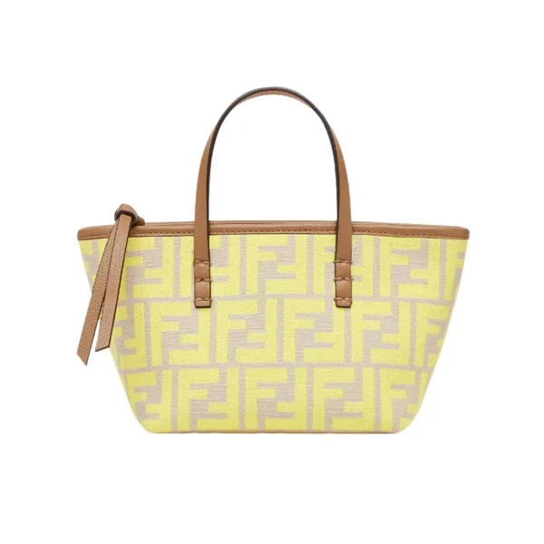 FDB-2-2-6ba65a3d37f6.webp Fendi Mini Roll Ff Jacquard Mini Bag Yellow 18Cm