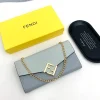 FDB-6019499f2f57.webp Fendi Ff Diamonds Continental With Chain Leather Wallet Light Blue 19Cm