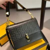 Fendi Logo Embossed Kan I Black 24Cm