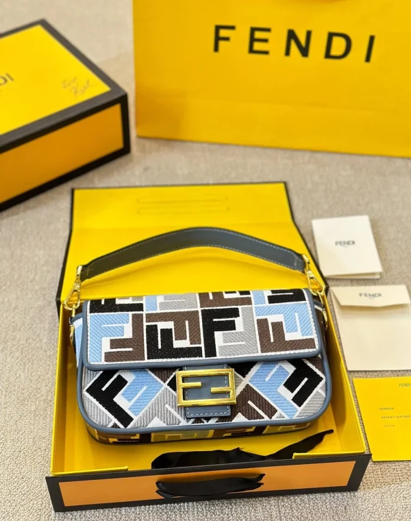 FDB1-1-4-1c2ad3cbc484.webp Fendi Baguette Ff Embroidered Shoulder Bag Multicolor 26Cm