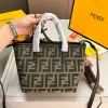 FDB1-4-b345eb4524cd.webp Fendi Mini Roll Ff Jacquard Mini Bag Brown 18Cm