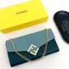 FDB2-1-402acb006a49.webp Fendi Ff Diamonds Continental With Chain Leather Wallet Green Blue 19Cm