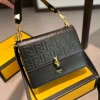 Fendi Logo Embossed Kan I Black 24Cm