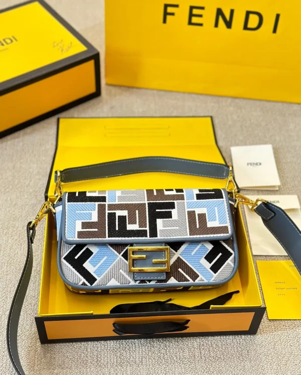 FDB3-1-1-9f6444f8d36b.webp Fendi Baguette Ff Embroidered Shoulder Bag Multicolor 26Cm