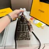 FDB3-4-2a7bdd245045.webp Fendi Mini Roll Ff Jacquard Mini Bag Brown 18Cm