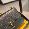 Fendi Logo Embossed Kan I Black 24Cm
