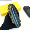 FDB5-1-1-d6afdea03dd9.webp Fendi Ff Diamonds Continental With Chain Leather Wallet Green Blue 19Cm