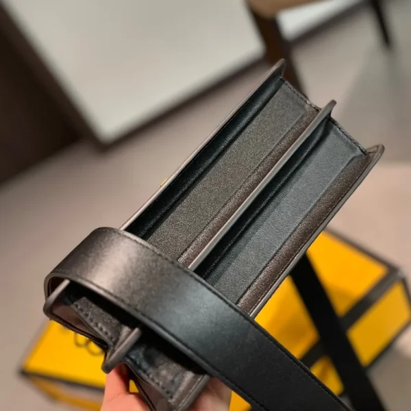 Fendi Logo Embossed Kan I Black 24Cm