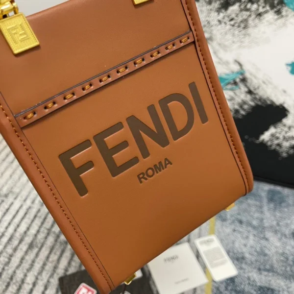 FDBAGS-2-25-7950681eb6a0.webp Fendi Mini Sunshine Shopper Leather Bag Brown 18Cm 8Bs051