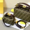 FDBB03-2-67614c5fa935.webp Fendi Zucca Jacquard Mini Pouch Bag Brown 27Cm