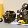 FDBB04-2-6a2172cafacb.webp Fendi Zucca Jacquard Mini Pouch Bag Brown 27Cm
