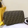 FDBB06-1-2e162aecd736.webp Fendi Zucca Jacquard Mini Pouch Bag Brown 27Cm