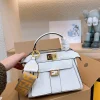 FDBB1-e6a8727b8cba.webp Fendi Peekaboo Mini Bag Leather Bag With Baguette Pocket White 23Cm