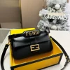 FDBB2-6-2aea9ee81f67.webp Fendi Baguette Bag Black Leather 25Cm/ 9.8 in