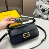 FDBB3-1-2f9f15d7587d.webp Fendi Baguette Bag Black Leather 25Cm/ 9.8 in