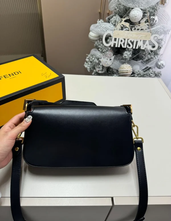 FDBB7-3-5bb9c7fb73d9.webp Fendi Baguette Bag Black Leather 25Cm/ 9.8 in