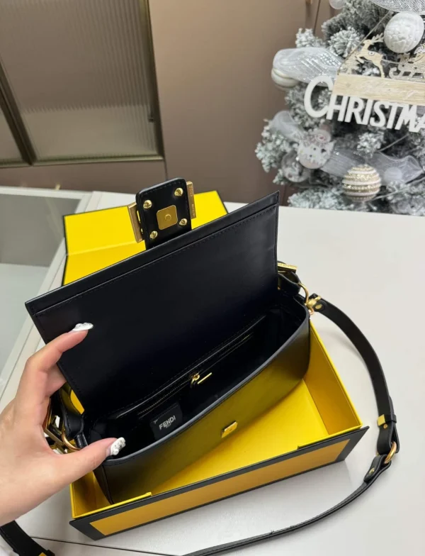 FDBB9-2-144ab809c60a.webp Fendi Baguette Bag Black Leather 25Cm/ 9.8 in