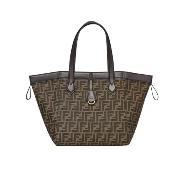 FDBW02-df49f6f2d666.webp Fendi Origami Medium Ff Jacquard Fabric Bag That Can Be Transformed Brown 25Cm 8Bh414Afpmf1Gl7
