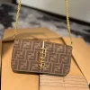 FDFF1-44773e537134.webp Fendi Fendigraphy Ff Fabric Wallet On Chain Brown 21Cm