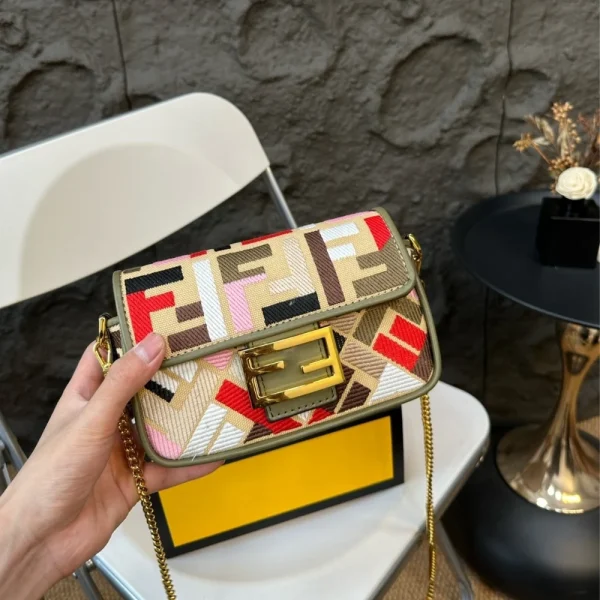 FDM-3-ab8016ae7e00.webp Fendi Baguette Multicolour Canvas Bag With Ff Embroidery Multicolour 18Cm 8Bs017Anh4F1Q6O